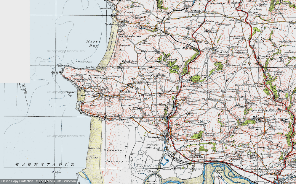 Old Map of Darracott, 1919 in 1919