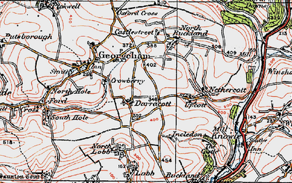 Old map of Darracott in 1919