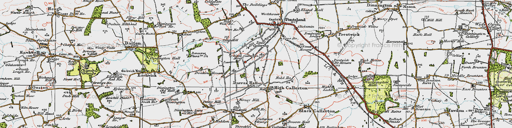 Old map of Darras Hall in 1925