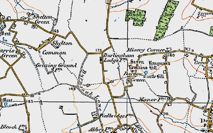 Old map of Darrow Green in 1921
