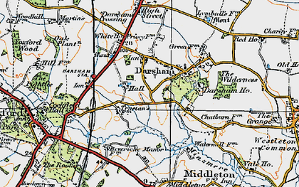 Old map of Darsham in 1921