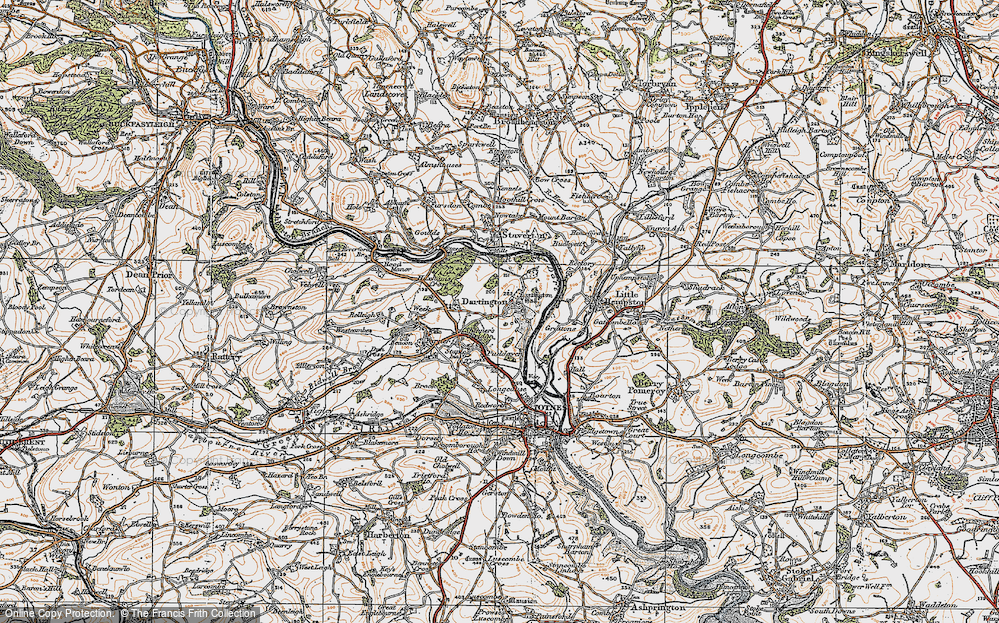Old Map of Dartington, 1919 in 1919