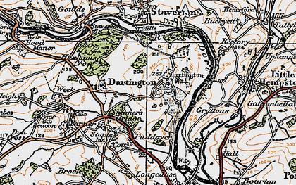 Old map of Dartington in 1919