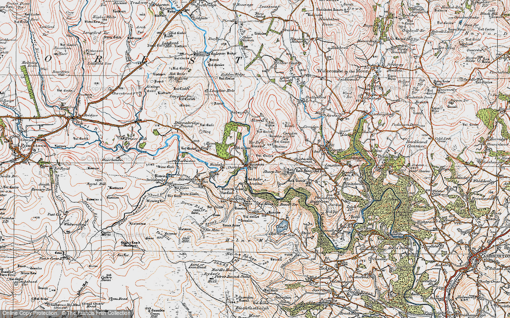 Old Map of Dartmeet, 1919 in 1919