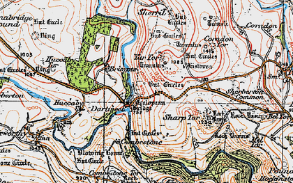 Old map of Dartmeet in 1919