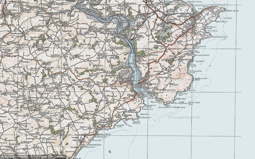 Old Map of Dartmouth, 1919 in 1919