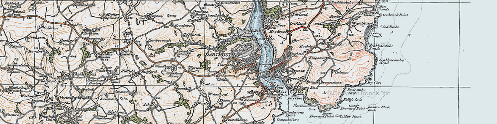 Old map of Dartmouth in 1919