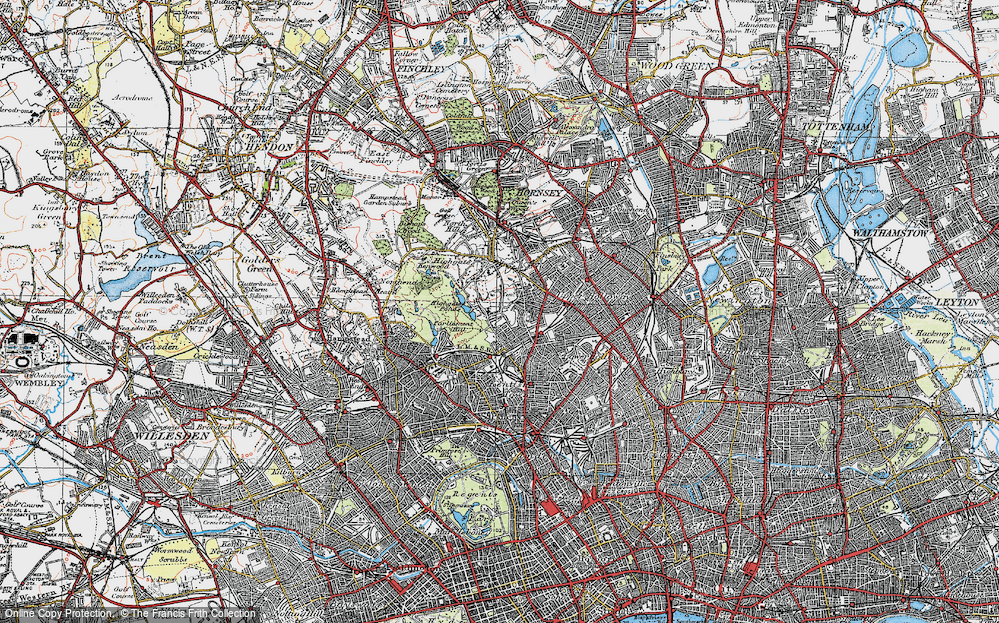 Old Map of Dartmouth Park, 1920 in 1920