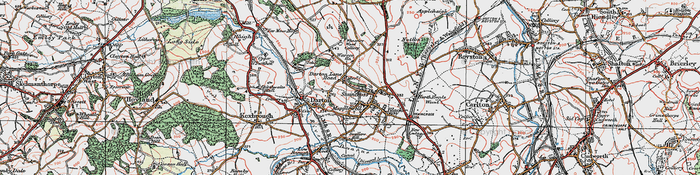 Old map of Darton in 1924