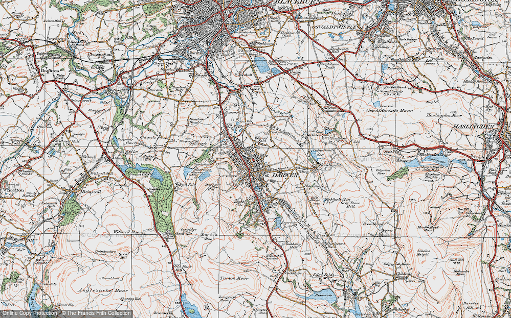 Old Map of Darwen, 1924 in 1924
