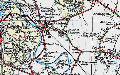 Old map of Datchet Common in 1920