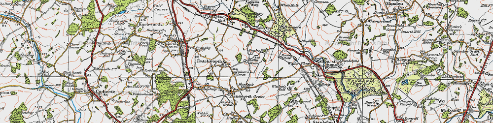 Old map of Datchworth in 1920