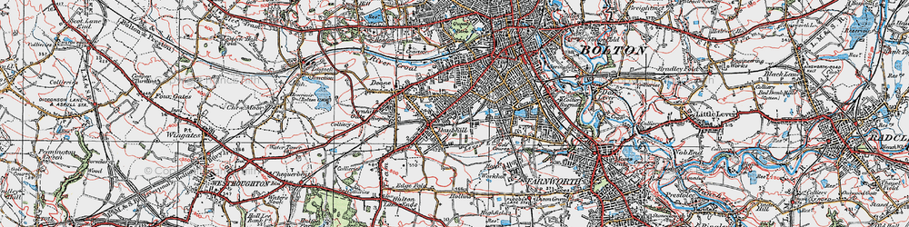 Old map of Daubhill in 1924