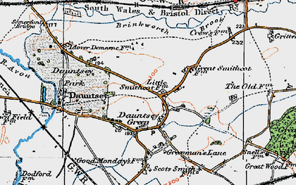 Old map of Brinkworth Brook in 1919