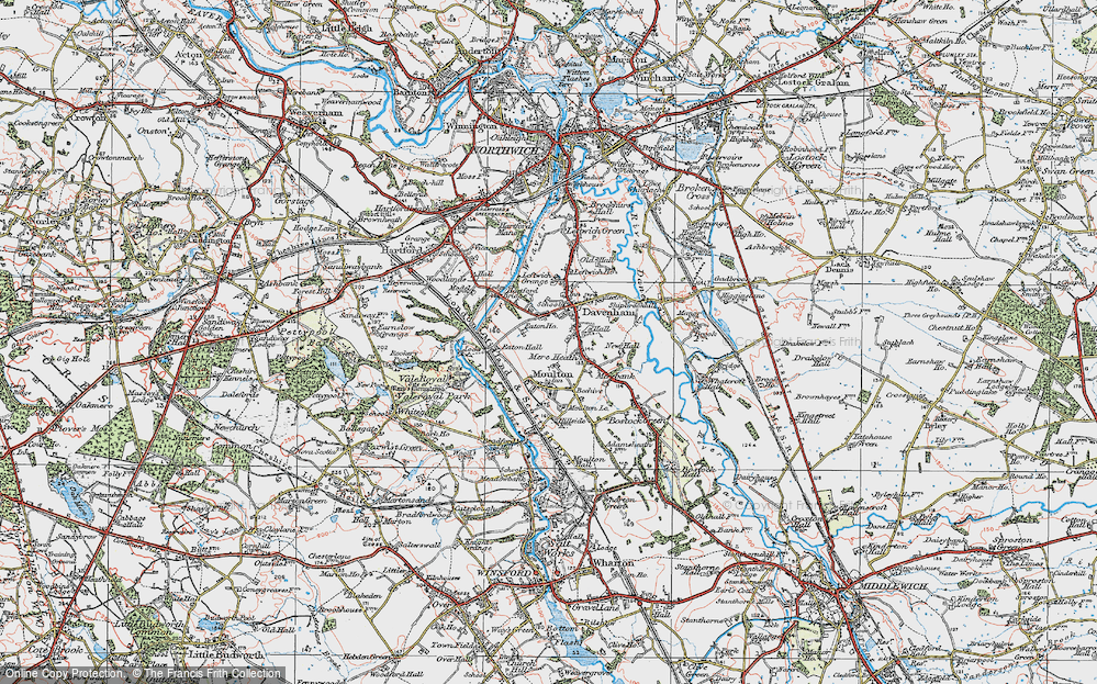 Old Map of Davenham, 1923 in 1923