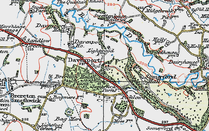 Old map of Brereton Heath Country Park in 1923