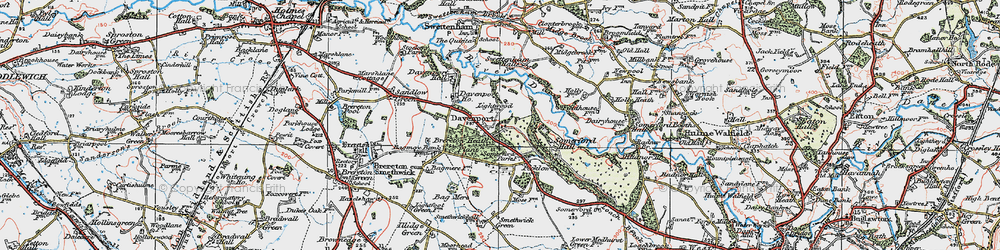 Old map of Brereton Heath Country Park in 1923