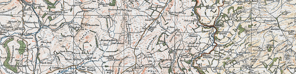 Old map of Brondre-fawr Hill in 1922