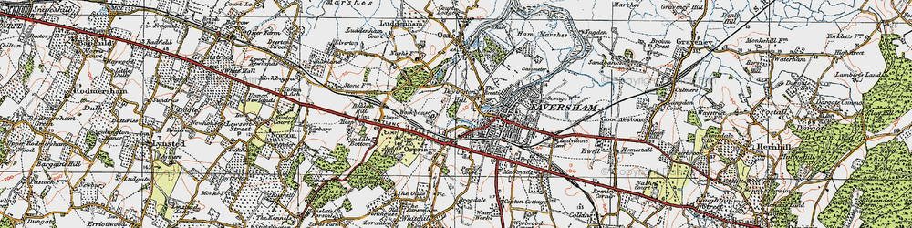 Old map of Davington in 1921