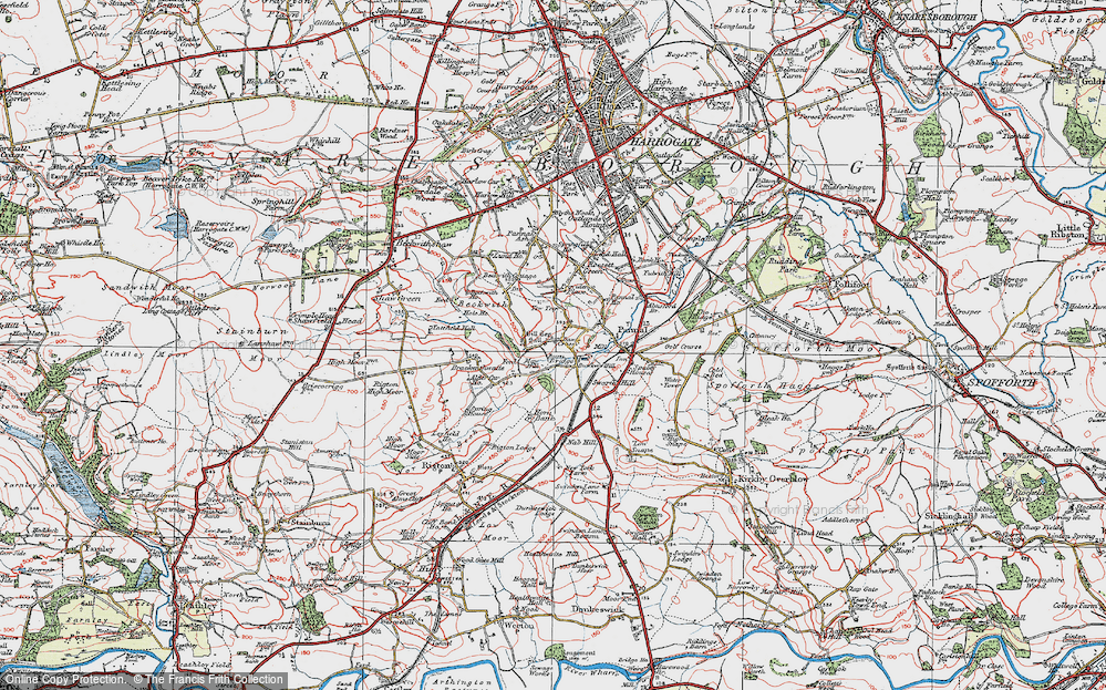 Old Map of Daw Cross, 1925 in 1925