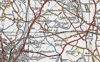 Old map of Daw End in 1921