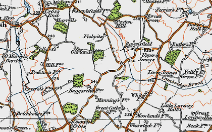 Old map of Daw's Cross in 1921