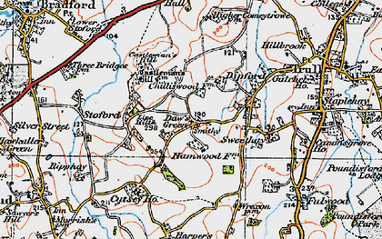 Old map of Daw's Green in 1919