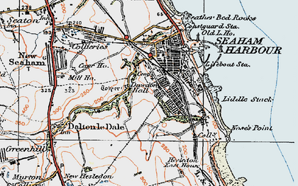 Old map of Dawdon in 1925