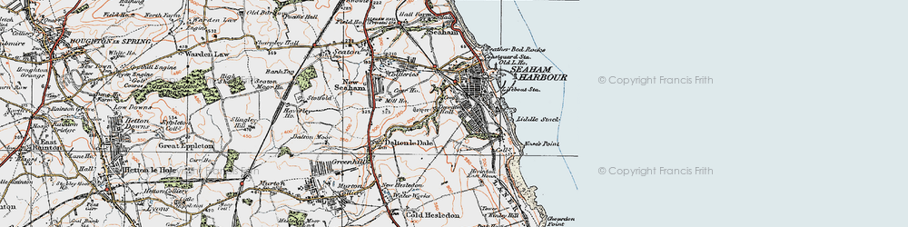 Old map of Dawdon in 1925