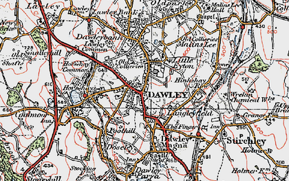 Old map of Dawley in 1921