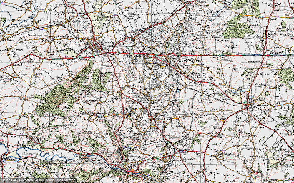 Old Map of Dawley Bank, 1921 in 1921