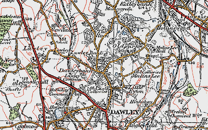 Old map of Dawley Bank in 1921