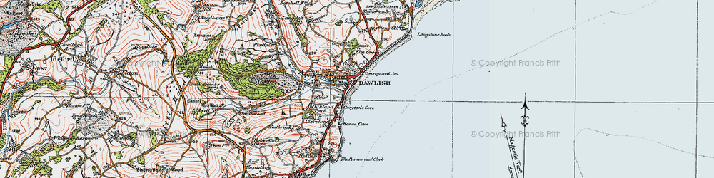 Old map of Dawlish in 1919