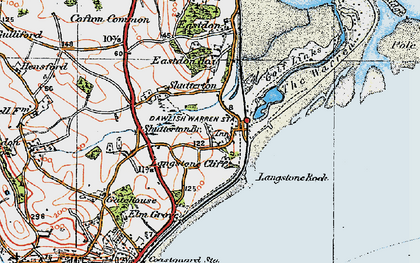 Old map of Dawlish Warren in 1919