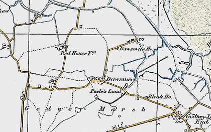 Old map of Dawsmere in 1922