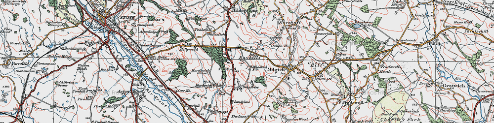 Old map of Dayhills in 1921