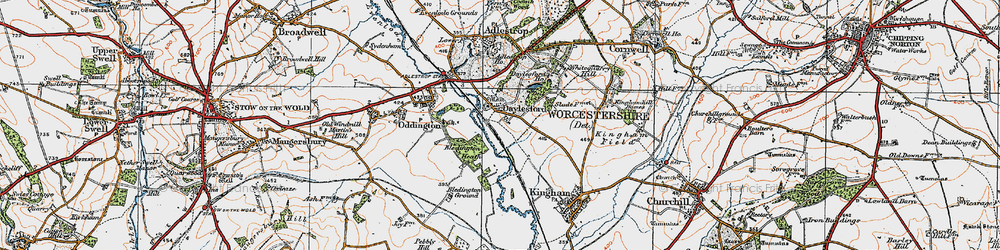 Old map of Bledington Heath in 1919
