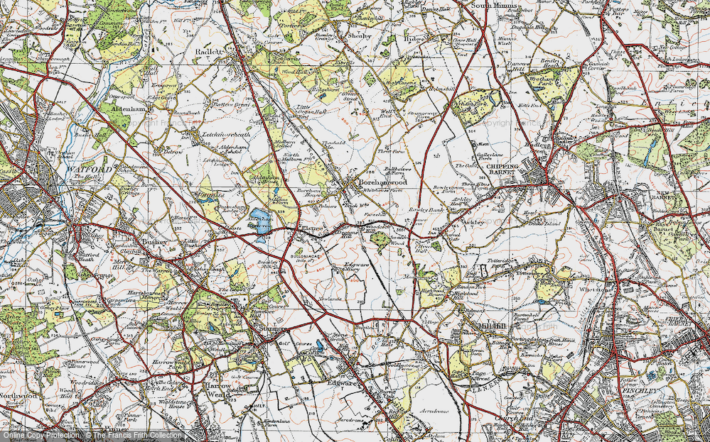 Old Map of Deacons Hill, 1920 in 1920