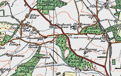 Old map of Appley Corner in 1919