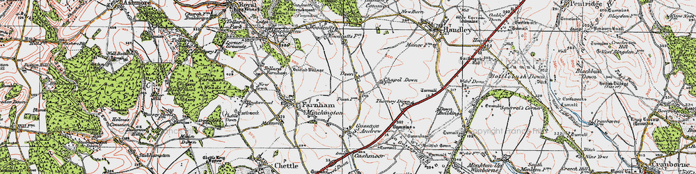 Old map of Dean in 1919