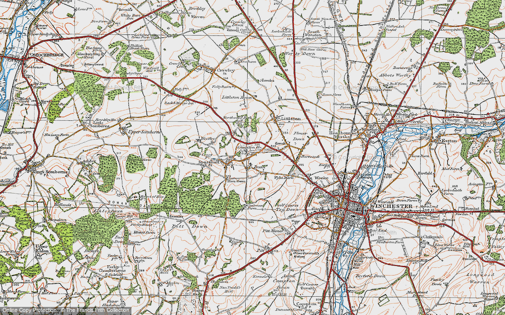 Old Map of Dean, 1919 in 1919