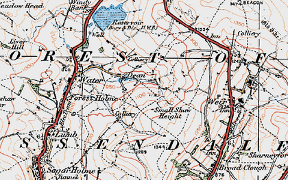 Old map of Dean in 1924