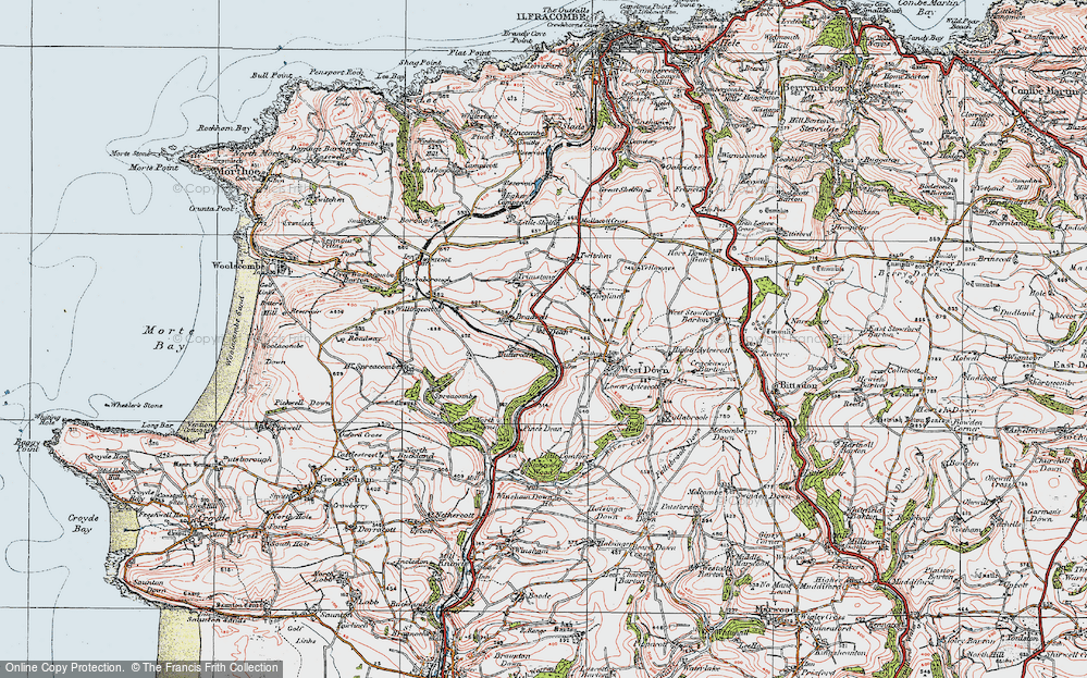 Old Map of Dean Cross, 1919 in 1919