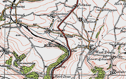 Old map of Dean Cross in 1919