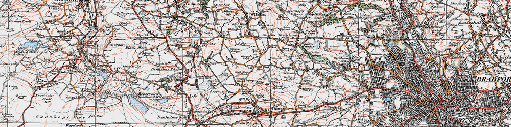 Old map of Dean Lane Head in 1925