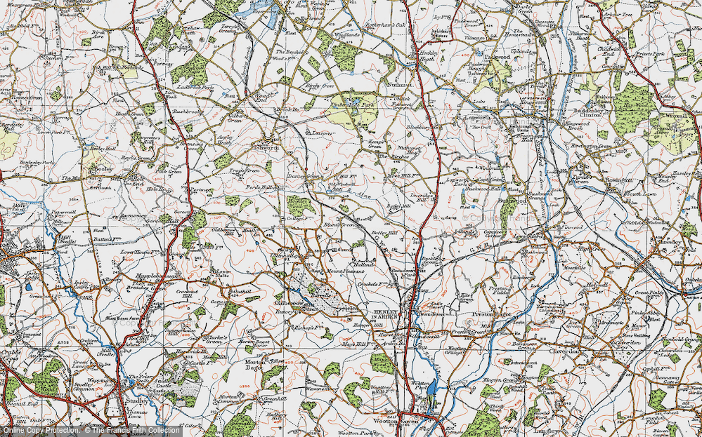 Old Map of Dean's Green, 1919 in 1919