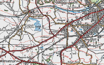 Old map of Deane in 1924