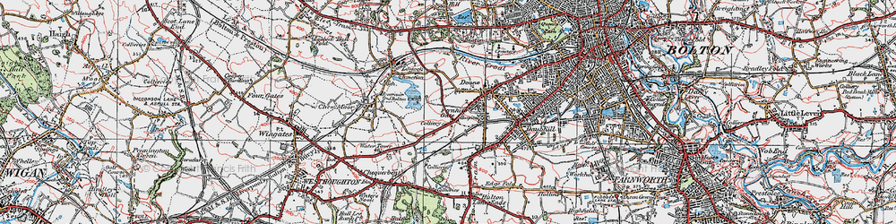 Old map of Deane in 1924