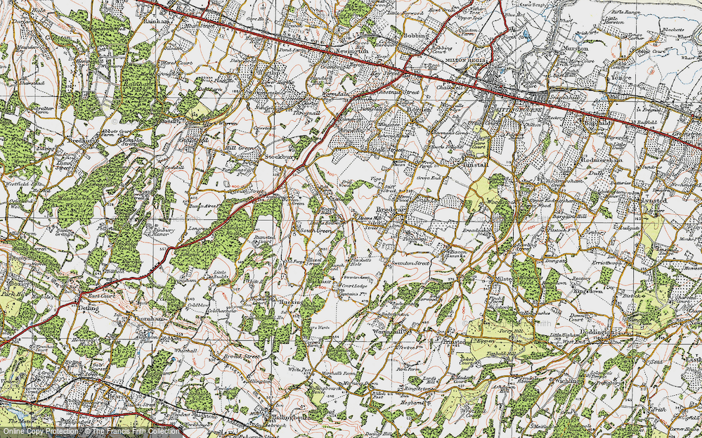 Old Map of Deans Bottom, 1921 in 1921