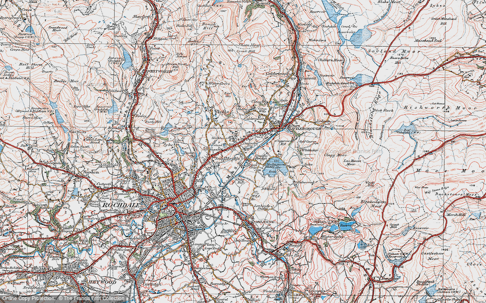 Old Map of Dearnley, 1925 in 1925